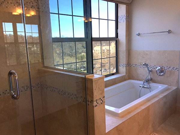 Incomparable view, every small luxury including a jetted tub, in spa-like 5 piece bath.