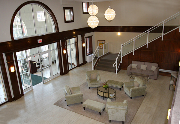 The Lobby of The Cambium, Byron Place, Larchmont, NY Luxury condominium apartments.