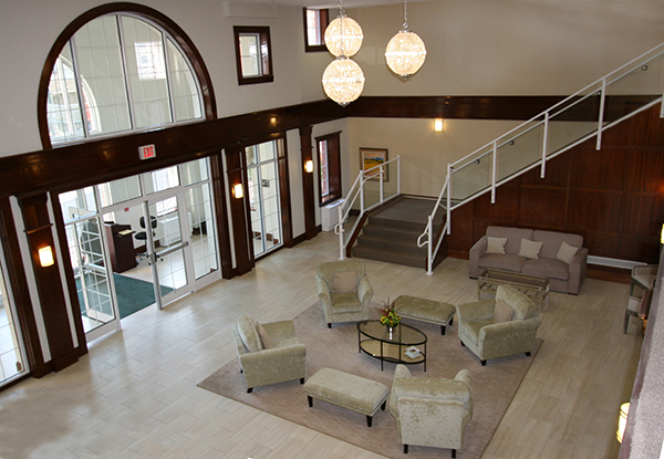 The Lobby of The Cambium, Byron Place, Larchmont, NY Luxury condominium apartments built by The Sisca Organization.