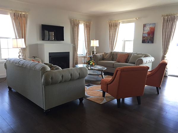Gracious and spacious living space is perfect for entertaining at the Cambium
